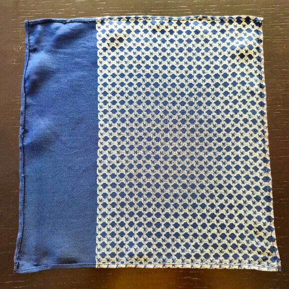 Hermes Paris Silk Pocket Square Navy 11.5x11.5 - Picture 5 of 9